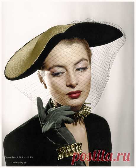 Capucine 1928 - 1990 Capucine was a French fashion model and actress known for her comedic roles in The Pink Panther and What's New Pussycat?. She appeared in 36 films and 17 television productions between 1948 and 1990. Wikipedia