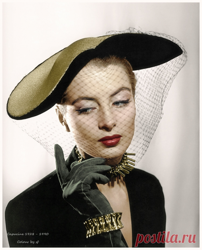 Capucine 1928 - 1990 Capucine was a French fashion model and actress known for her comedic roles in The Pink Panther and What's New Pussycat?. She appeared in 36 films and 17 television productions between 1948 and 1990. Wikipedia