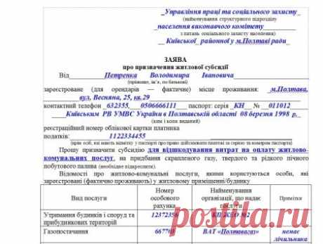 Треба знати: Як заповнити заяву на субсидію - види бланків та потрібні дані (фото) - Патріоти України