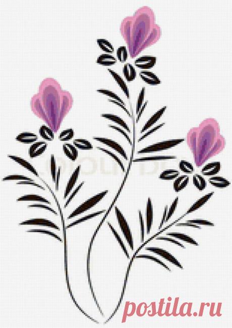 Схема вышивки «Орнамент цветы» - Вышивка крестом