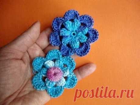 Вязаные цветы Урок 48 Crochet flower pattern Вязание крючком