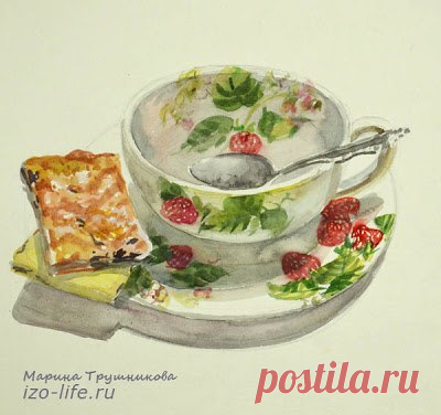 Рисуем чашку с чаем и вкусняшками — Сделай сам, идеи для творчества - DIY Ideas