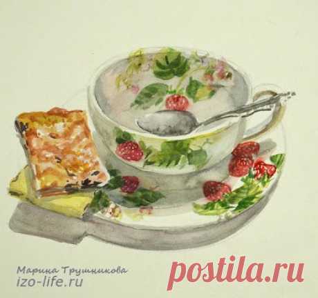 Рисуем чашку с чаем и вкусняшками — Сделай сам, идеи для творчества - DIY Ideas