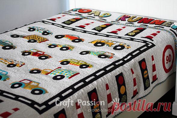 Одеяло с машинками. Квилтинг. Часть 2.
