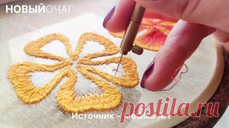 НЕВЕРОЯТНО КРАСИВАЯ ВЫШИВКА! Процесс создания объемной розы | Новый очаг | Дзен