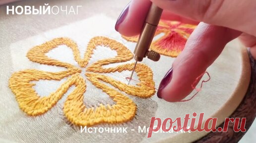 НЕВЕРОЯТНО КРАСИВАЯ ВЫШИВКА! Процесс создания объемной розы | Новый очаг | Дзен