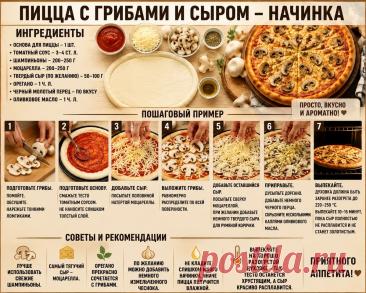 Пицца с грибами и сыром