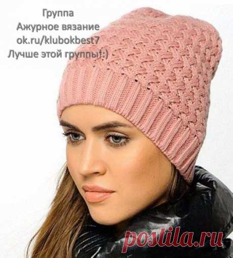 УЗОР СПИЦАМИ ДЛЯ ШАПОЧКИ | Клубок