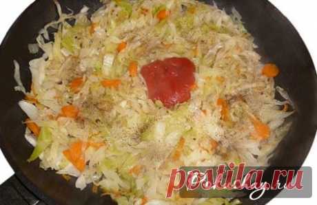 Очень вкусная жареная капуста на сковороде: рецепт с фото