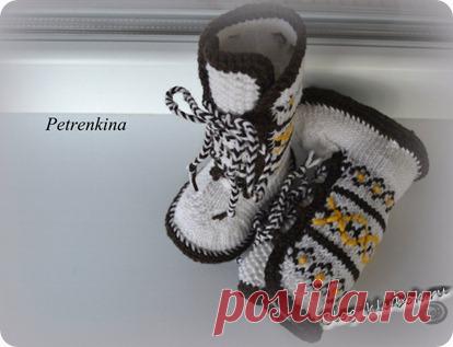 Детские вязаные угги | Уроки вязания для начинающих бесплатно. Вязание спицами, крючком.