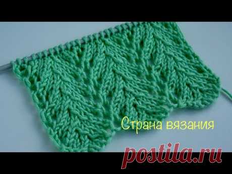 Узоры спицами. Ажурные ёлочки. Knitting patterns. Openwork Christmas trees.