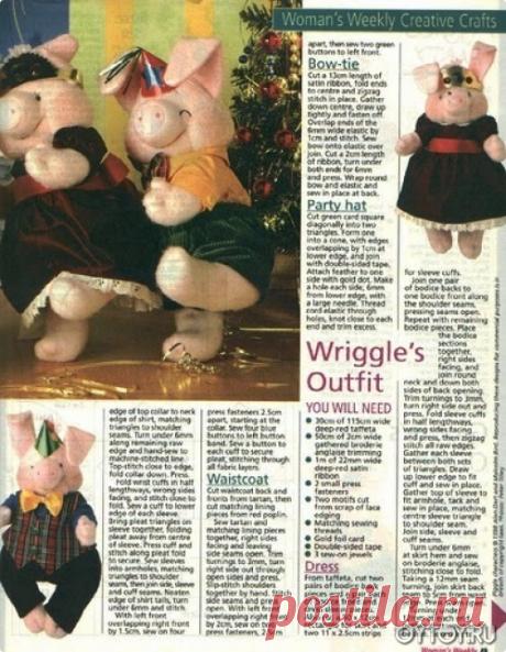 Выкройки поросят из ткани