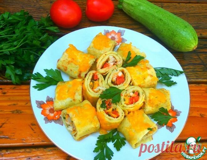 Кабачковые блинчики с начинкой – кулинарный рецепт