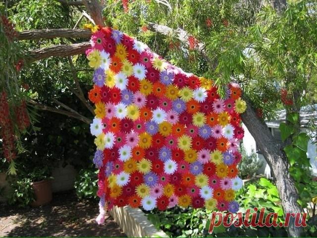 Красота какая! Герберы для пледа — Журнал Вдохновение Рукодельницы