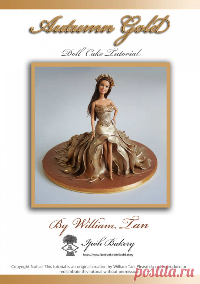 Autumn Gold Doll Cake Tutorial