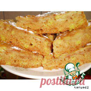 Постный бисквитный яблочный пирог - кулинарный рецепт