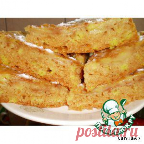 Постный бисквитный яблочный пирог - кулинарный рецепт