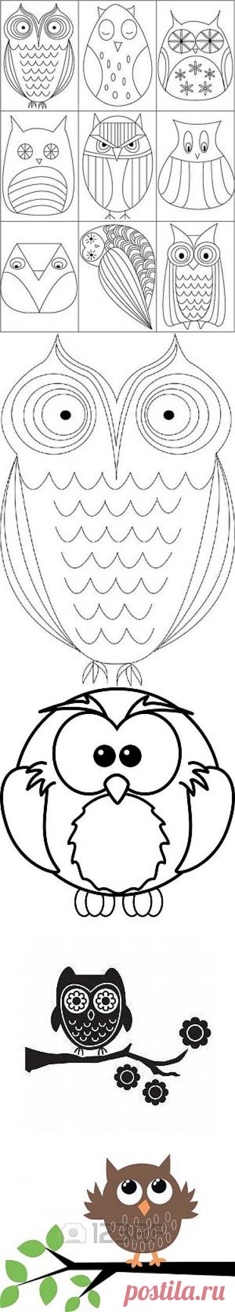 Трафареты совушек.