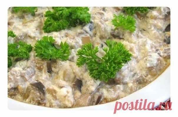 БАКЛАЖАНЫ, ЗАПЕЧЕННЫЕ С ГРИБАМИ (УЖИН)