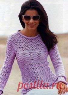 АЖУРНЫЙ ПУЛОВЕР С РЮШАМИ