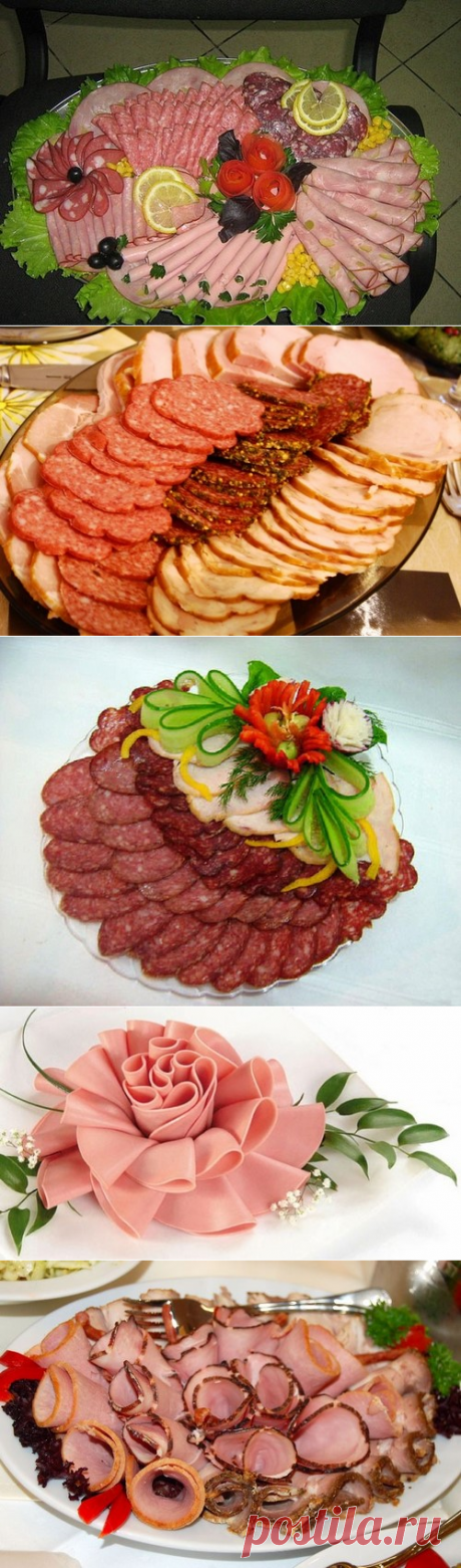 Красивая мясная нарезка на праздничный стол - фото идеи, оформление мясной нарезки