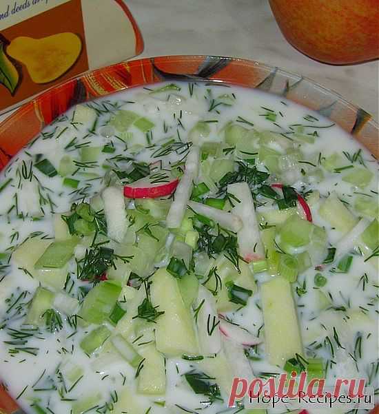 Зелёная окрошка light на кефире © Кулинарный блог #Рецепты Надежды