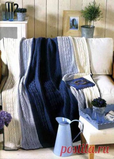 Плед связанный спицами. Схема вязания бесплатно. - 6 Февраля 2010 - Вязание спицами, модели и схемы для вязания на спицах