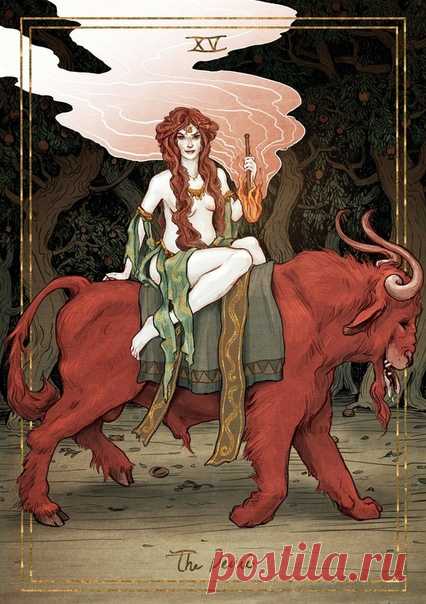 Какой офигительный Дьявол в колоде Tarot by Erin Kelso