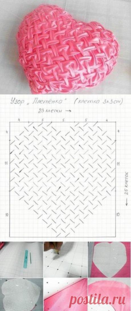 Подушка-сердце с буфами.