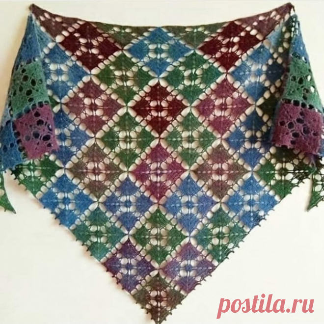 Шаль мотивами крючком