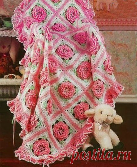 Роскошный плед крючком » Сайт "Ручками" - делаем вещи своими руками