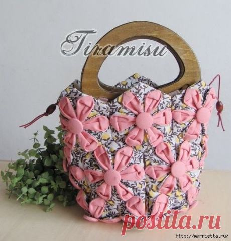 Лоскутная сумочка в технике оригами