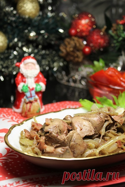 Ароматная куриная печень, запеченная в фольге