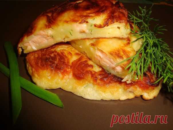 Оладьи с сёмгой и сыром