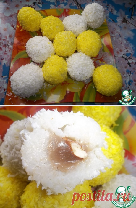 Рисовые конфеты с ириской и миндалём – кулинарный рецепт