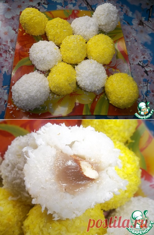 Рисовые конфеты с ириской и миндалём – кулинарный рецепт