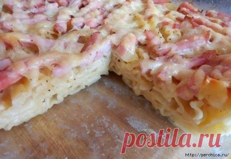 Запеканка с макаронами и ветчиной