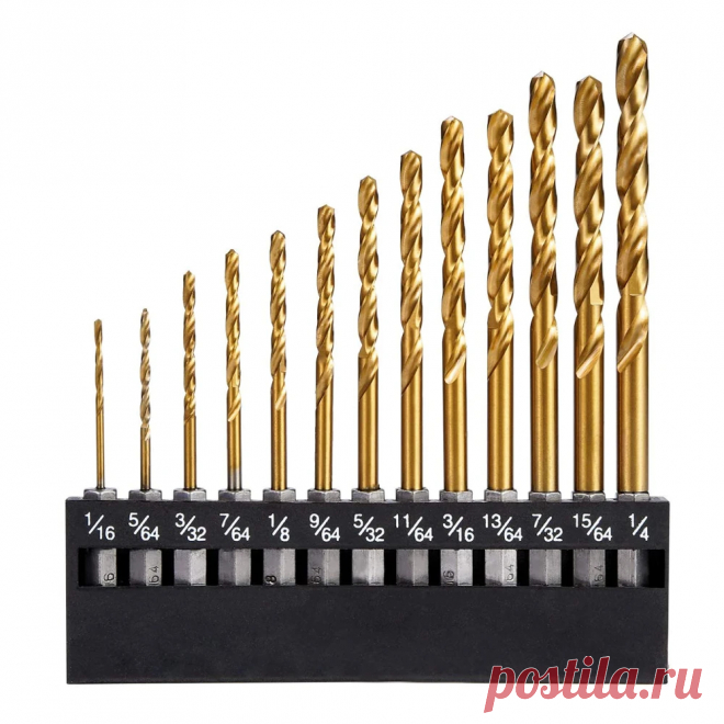 Drillpro 13Pcs Twist Drill Set Individual Drill Bits 1/16