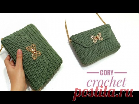 كروشيه شنطه كروس موديل سهل وبسيط Crochet bag/Bolso de crochet/Bolsa de crochê/Tas rajutan