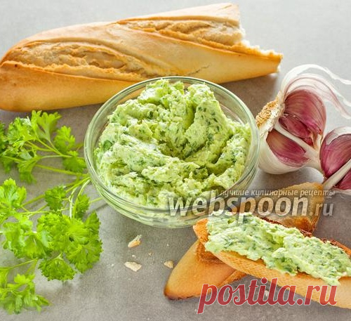 Зелёное масло с чесноком и плавленным сыром