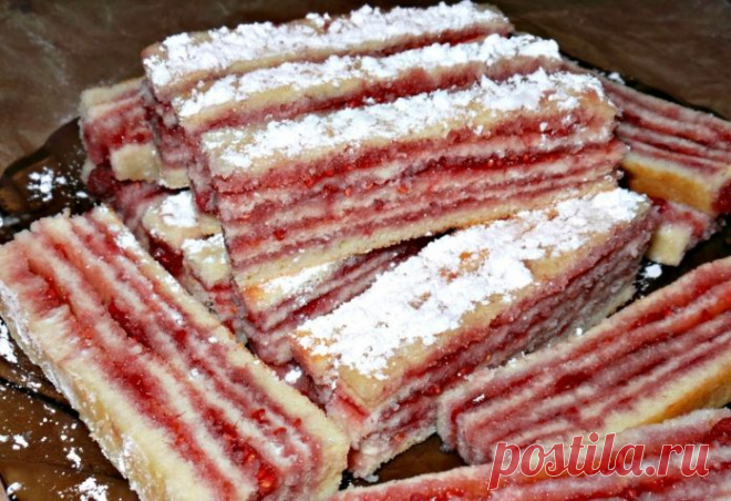 ВКУСНО И ПРОСТО — БИСКВИТНОЕ ПЕЧЕНЬЕ С МАЛИНОВЫМ ВАРЕНЬЕМ