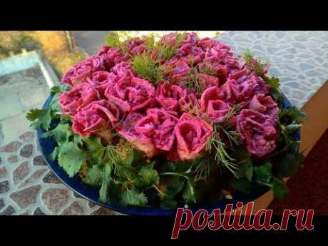 Праздничный салат "Букет роз"/ Holiday salad "Bouquet of roses"