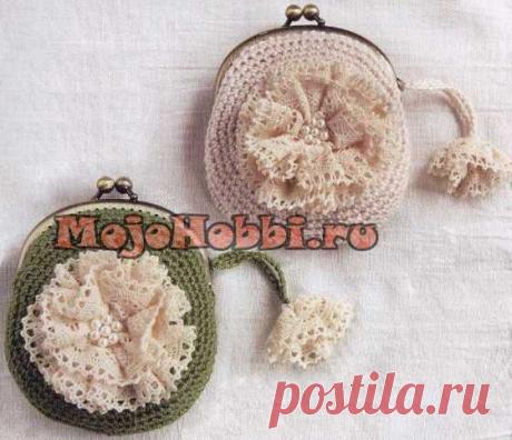 Кошелек для мелочи с цветочками