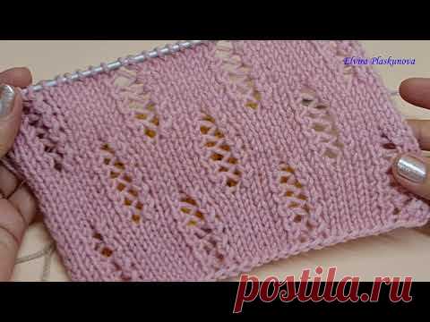 ЛИЦЕВАЯ ГЛАДЬ С АЖУРОМ СПИЦАМИ.  Просто для начинающих.