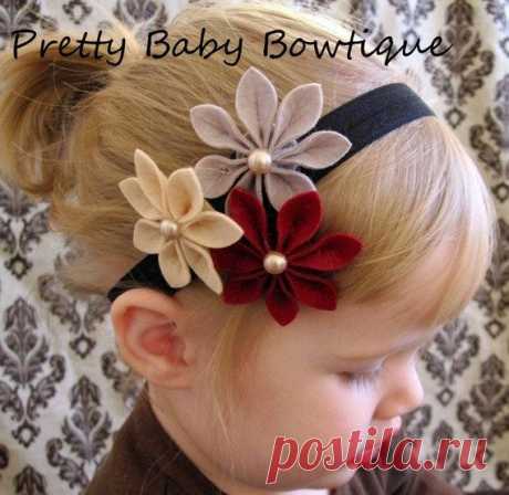 Baby Felt Flower Headband Infant Headband от PrettyBabyBowtique