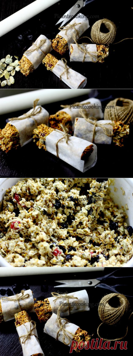 Батончики мюсли с сухофруктами и орехами | Picantecooking
Рецепт батончиков мюсли на основе сгущенки