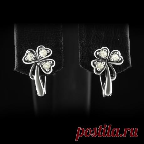 Серьги из серебра Реверанс (арт.229304),купить,с фианитом,серебряные,925 пробы,цены и фото