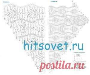 Треугольная шаль крючком