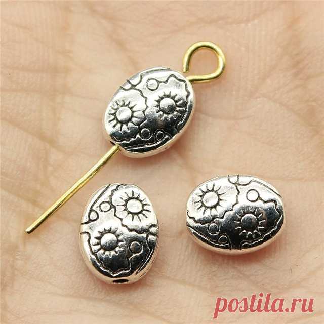WYSIWYG 30 шт. 7x6 x мм 3 мм солнце овальные спейсеры бусины для изготовления ювелирных изделий античное серебро маленькое отверстие Распорки бусины вставки для украшений Бусины купить на AliExpress