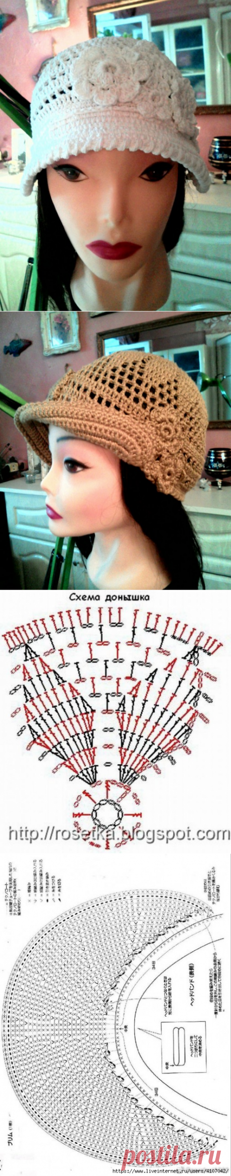 Бейсболка крючком, на лето.
